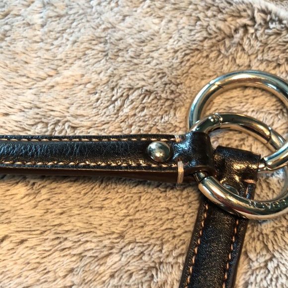 NWOT Coach Belt/ brown with silver tone metal linked circles/5 holes - Picture 6 of 9